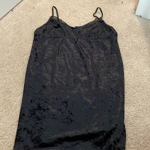 black slip dress